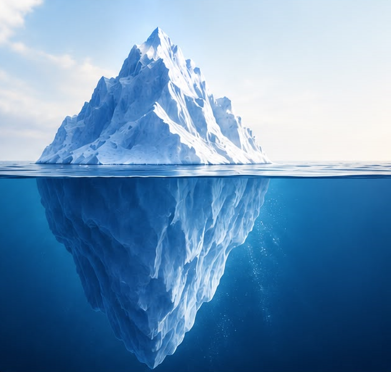 Iceberg — what you see vs what lies beneath